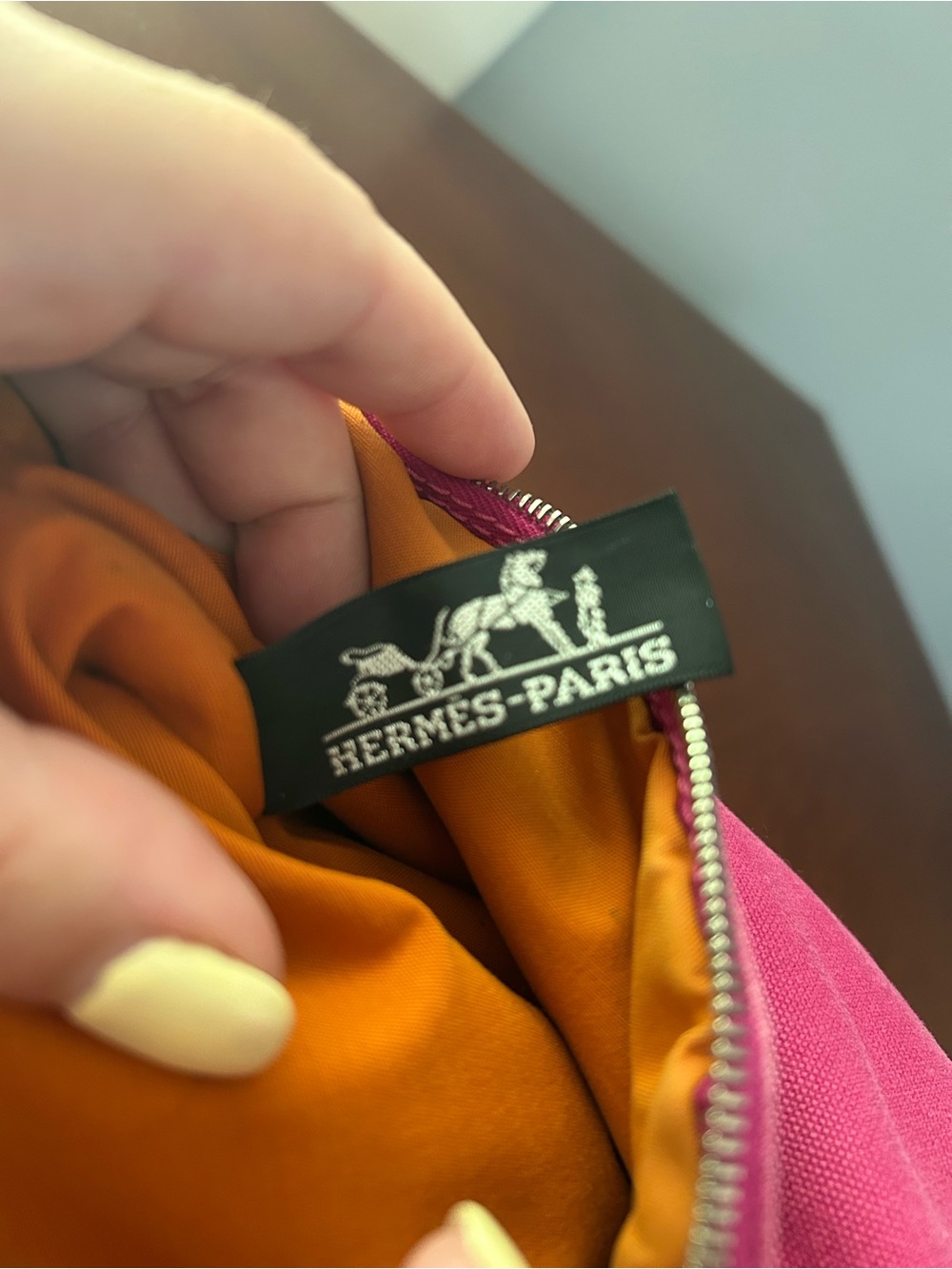 Hermes Hot Pink Canvas Cosmetic Case with Zip - Picture 7 of 9